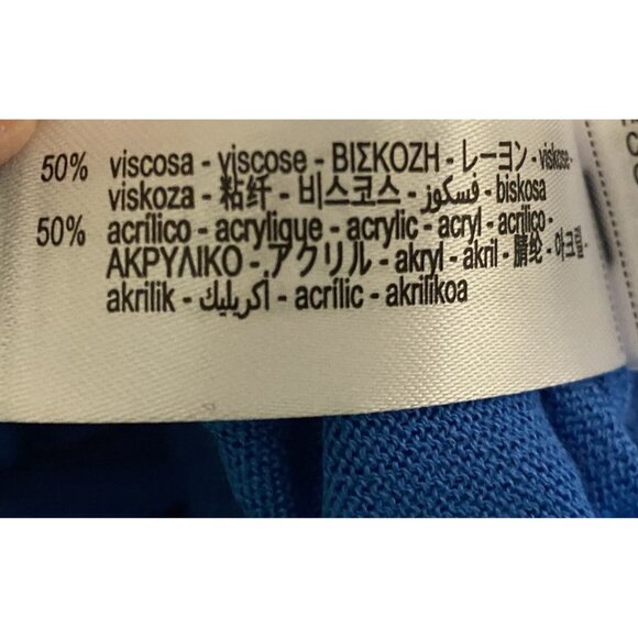 Zara Sweater Womens Size M Super Blue Long Sleeve Pullover - Picture 6 of 10